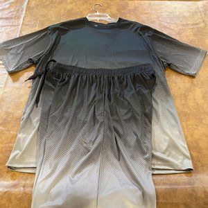 Brand New LU LINEA UOMO Two Piece Short Set, XXL, Black/Gray